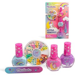 Martinelia Little Unicorn Nail Design Kit II Βερνίκια Νυχιών 3 x 3.5ml, Λίμα Νυχιών & Αυτοκόλλητα 3D  Παιδικά Αξεσουάρ