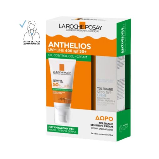 La Roche Posay Anthelios Uvmune 400 Oil Control Gel-Cream SPF50+ 50ml + Δώρο Toleriane Κρεμα 15 ml