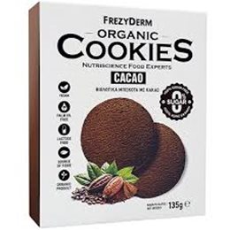 Frezylac Organic Cookies Cacao Βιολογικά Μπισκότα με Κακάο Χωρίς Ζάχαρη, 135g  Ειδική & Υγιεινή Διατροφή