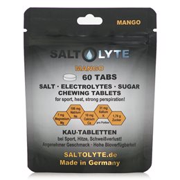 Saltolyte Salt,Electrolytes & Sugar Chewing Tablets,60 Μασώμενα Δίσκια Γεύση Mango  Ηλεκτρολύτες