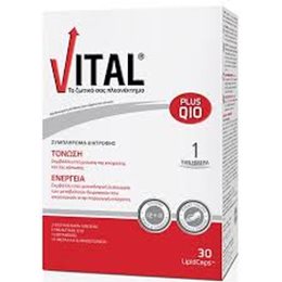 Vital Plus Q10 Πολυβιταμίνη για Τόνωση και Ενέργεια 30 κάψουλες VITALQ10 Ενέργεια Τόνωση