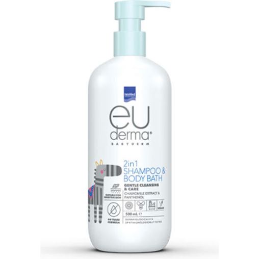 Intermed Euderma Babyderm 2in1 Shampoo & Body Bath Απαλό 2σε1 Σαμπουάν & Αφρόλουτρο, 500ml