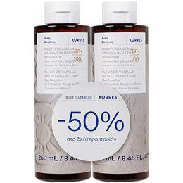 Korres Mediterranean Vanilla Blossom Άνθη Βανίλιας Αφρόλουτρο 2 x 250 ml (-50% στο 2ο προϊόν) KORRES Πακέτα