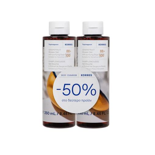 Korres Grapefruit Γκρέιπφρουτ Αφρόλουτρο 2 x 250 ml (-50% στο 2ο τμχ)
