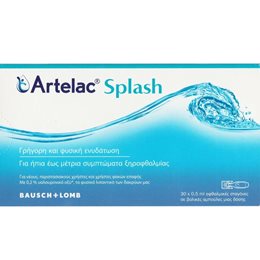 ARTELAC Splash Λιπαντικές Οφθαλμικές Σταγόνες Για Ενυδάτωση, 30x0.5ml BAUSCH+LOMB Κολλύρια