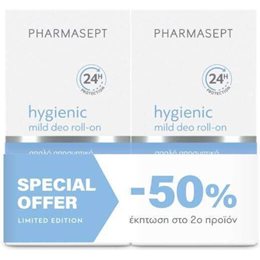 Pharmasept HYGIENIC Mild Deo Roll-On 50ml 2 Τεμάχια με Έκπτωση 50% στο 2ο Προϊόν PHARMASEPT Αποσμητικά