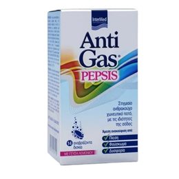 Intermed AntiGas Pepsis Ανθρακούχο Χωνευτικό Ποτό με Γεύση Λεμόνι 14 Αναβράζοντα Δισκία INTERMED Δυσκοιλιότητα