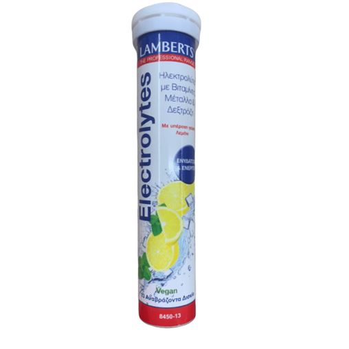 Lamberts Electrolytes Ηλεκτρολύτες με Βιταμίνες Μέταλλα & Δεξτρόζη Γεύση Λεμόνι 20 αναβρ. δισκία