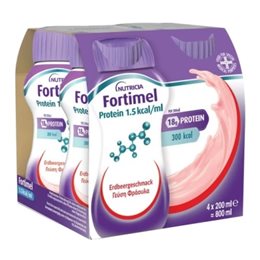 Nutricia Fortimel Protein 1.5kcal Ειδικό Συμπλήρωμα Διατροφής 4 x 200ml Φράουλα FORTIMEL Ειδική & Υγιεινή Διατροφή