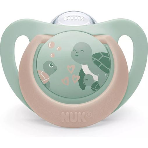 Nuk First Choice Ορθοδοντική Πιπίλα Σιλικόνης με Θήκη 6-18m Χελώνα 1 Τεμάχιο
