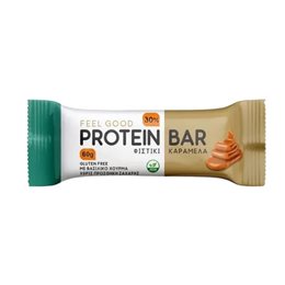 Feel Good Protein Bar Peanut & Caramel (60gr) - Μπάρα με 30% Φυτική Πρωτεϊνη, Γεύση Φιστίκι-Καραμέλα  Μπάρες