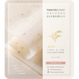 Thank You Farmer Rice Pure Glow Collagen Mask Μάσκα Προσώπου Για Λάμψη & Ενυδάτωση 1 τεμάχιο THANK YOU FARMER Αντιγήρανση