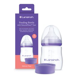 Lansinoh Πλαστικό Μπιμπερό Θηλασμού με Θηλή Naturalwave Αργής Ροής 160ml LANSINOH Μπιμπερό