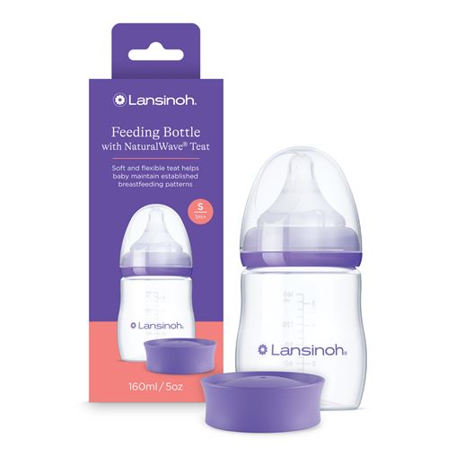 Lansinoh Πλαστικό Μπιμπερό Θηλασμού με Θηλή Naturalwave Αργής Ροής 160ml