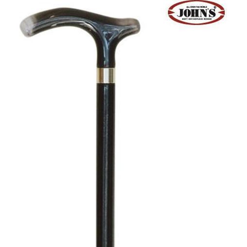  John's 15285 Μπαστούνι Ξύλινο Με Πλάγια Λαβή Ταφ Γυναικείο Μαύρο 1 τεμάχιο