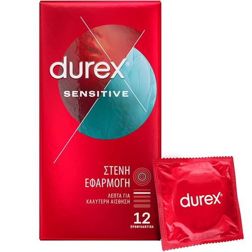 Durex Sensitive Λεπτά Προφυλακτικά με Στενή Εφαρμογή 12 τμχ