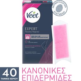 Veet Expert Foot & Body Αποτριχωτικές Ταινίες Κεριού Έτοιμες για Χρήση σε Πόδια & Σώμα 40 Τεμάχια VEET Αποτριχωτικά