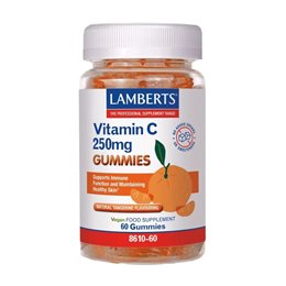 Lamberts Vitamin C 250mg-Συμπλήρωμα Διατροφής με Βιταμίνη C με Γεύση Μανταρίνι, 60 Ζελεδάκια LAMBERTS Bιταμίνη C
