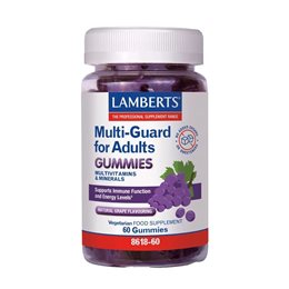 Lamberts Multi Guard for Adults-Πολυβιταμινούχο Συμπλήρωμα Διατροφής με Γεύση Σταφύλι, 60 Ζελεδάκια LAMBERTS Πολυβιταμίνες