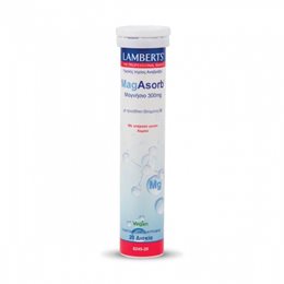 Lamberts MagAsorb Μαγνήσιο 300 mg μαζί με Βιταμίνη Β6 Γεύση Λεμόνι 20 αναβράζοντα δισκία LAMBERTS Μέταλλα-Ιχνοστοιχεία