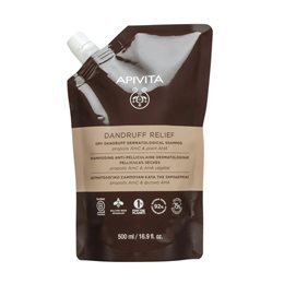 Apivita Dandruff ReliefDry Dandruff Shampoo Δερματολογικό Σαμπουάν κατά της Ξηροδερμίας Refill 500ml APIVITA Πιτυρίδα / Ξηροδερμία