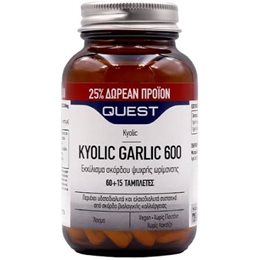 Quest Kyolic Garlic 600 60+15 ταμπλέτες QUEST Προστασία 'Ηπατος
