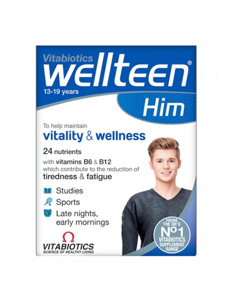 Vitabiotics Wellteen Him, Συμπλήρωμα Διατροφής για Εφήβους και Νέους Άντρες, 30tabs