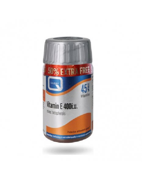Quest Vitamin E 400iu Mixed Tocopherols για Αντιοξειδωτική Προστασία +50% Επιπλέον Προϊόν 45 tabs
