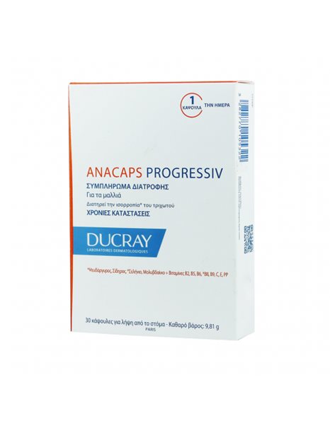 Ducray Anacaps Progressiv ενίσχυσης της υγείας των μαλλιών 30 κάψουλες
