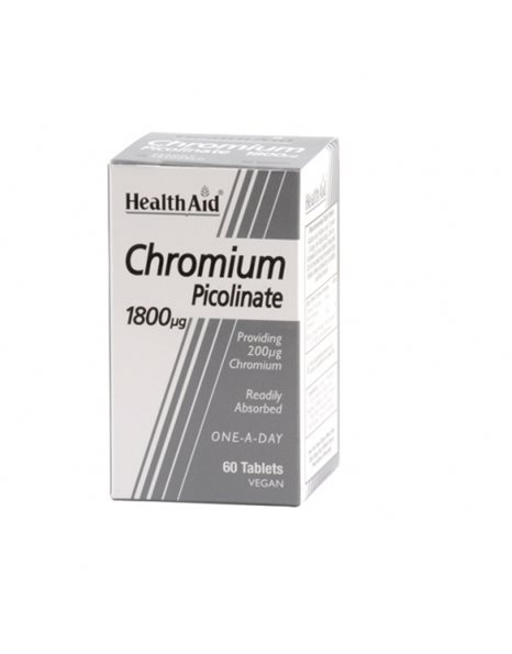 Health Aid Chromium Picolinate 1800mcg Συμπλήρωμα Διατροφής για την Καύση του Λίπους 60 Φυτικές Κάψουλες