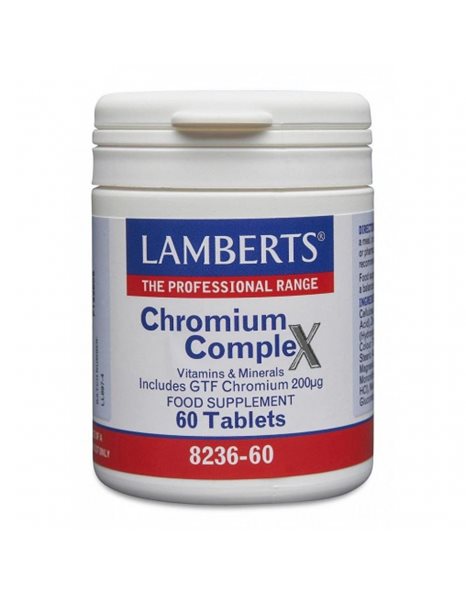 Lamberts Chromium Complex με Χρώμιο για τη Διατήρηση του Σακχάρου του Αίματος ,200mg 60 ταμπλέτες
