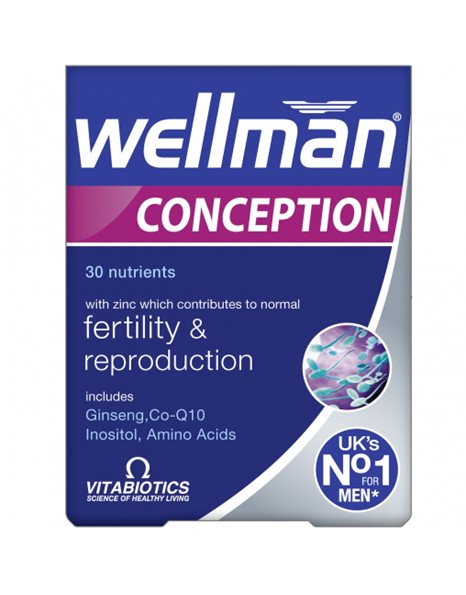 Vitabiotics Vitabiotics Wellman Conception Συμπλήρωμα για την Καλή Ανδρική Αναπαραγωγική Υγεία,30 Κάψουλες