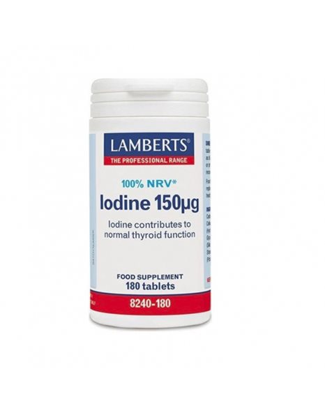 Lamberts Iodine 150μg – Υγεία Μαλλιών & Δέρματος – Διατήρηση Βάρους & για Χορτοφάγους, 180tabs