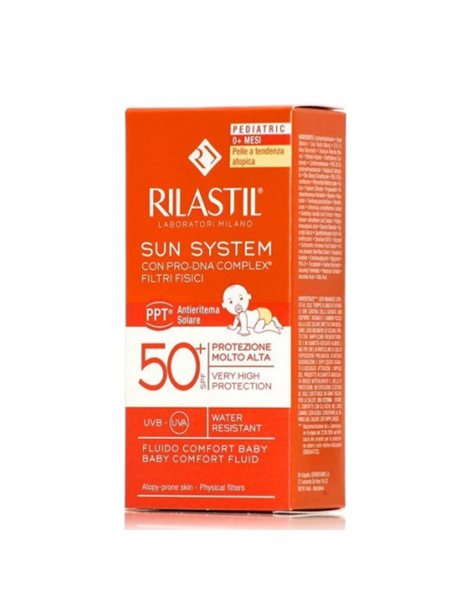 Rilastil Sun System Baby Comfort Fluid SPF50+, Βρεφικό - Παιδικό Αντηλιακό Λεπτόρρευστο Γαλάκτωμα Προσώπου 50ml