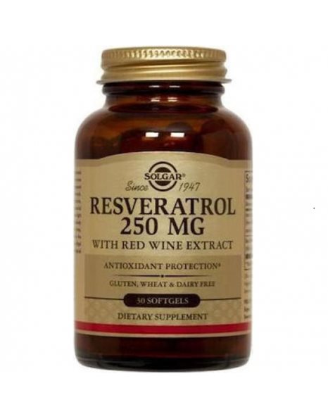 Solgar Resveratrol 250mg with Red Wine Extract 30 μαλακές κάψουλες