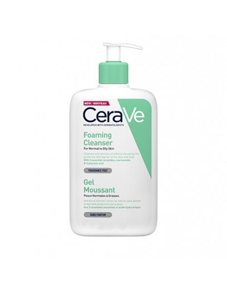 Cerave Foaming Cleanser Gel Καθαρισμού για Κανονικές έως Λιπαρές Επιδερμίδες, 1lt