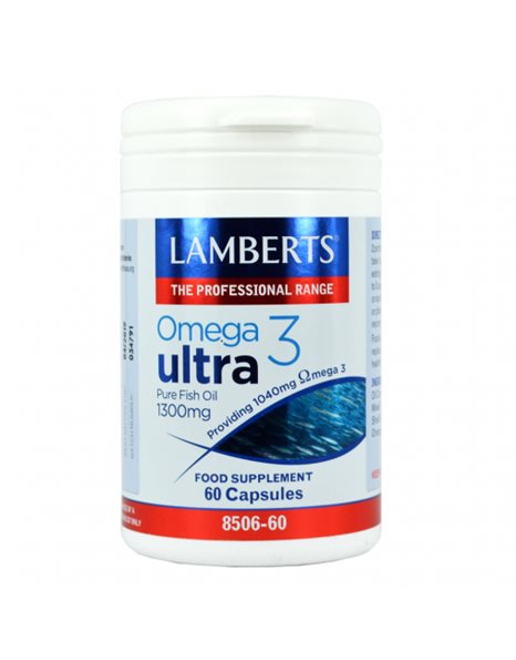 Lamberts Omega 3 Ultra Pure Fish Oil 1300mg Συμπλήρωμα Ω3 Λιπαρών Οξέων,60caps