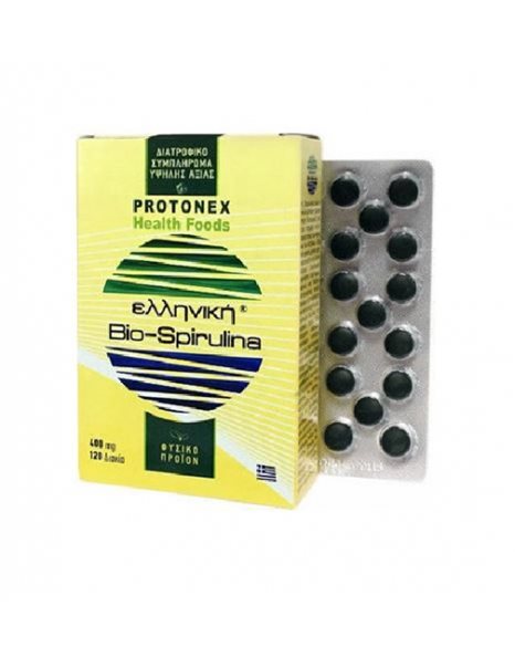 Protonex Ελληνική Bio-Spirulina 400mg 120 ταμπλέτες**