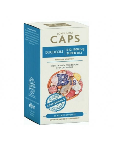 John Noa Caps Duodecim Vitamin B12 1000mcg 30 Κάψουλες - Συμπλήρωμα Διατροφής Βιταμίνης Β12