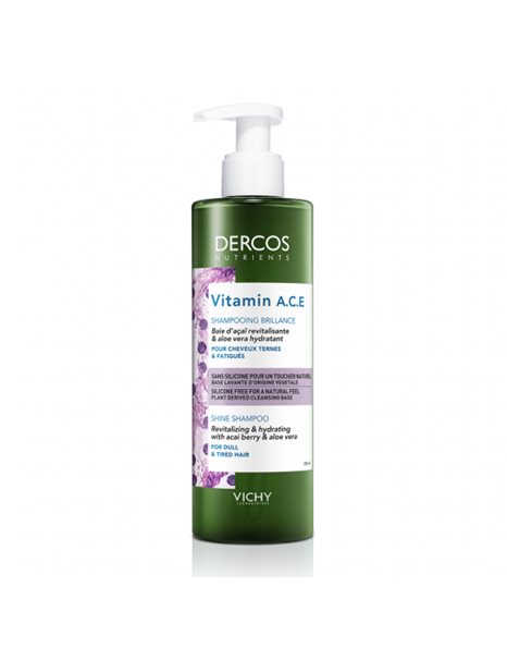Vichy Dercos Nutrients Vitamin A.C.E. Shine Shampoo Σαμπουάν Λάμψης για Θαμπά Μαλλιά 250ml