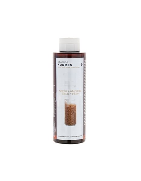 Korres Shampoo Πρωτεϊνες Ρυζιού & Τίλιο για Λεπτά/Αδύναμα Μαλλιά 250ml