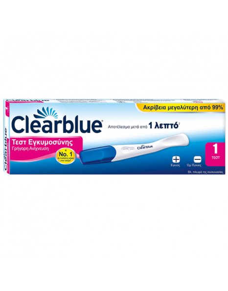 Clearblue Γρήγορη Ανίχνευση μετά από 1 Λεπτό Τεστ Εγκυμοσύνης 1τμχ