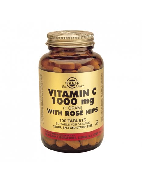 SOLGAR VITAMIN C ROSE HIPS 1000MG 100TABS