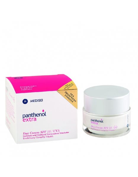 Medisei Panthenol Extra Day Cream Spf15/UVA 50ml-Κρέμα Ημέρας για Ενυδάτωση, Σύσφιξη +& Λάμψη SPF15 - 50ml