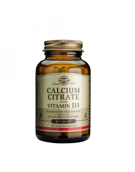 Solgar Calcium Citrate with Vitamin D3 250mg 60 ταμπλέτες