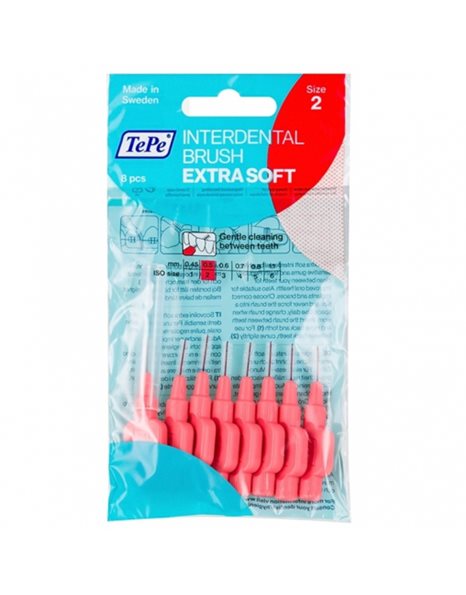 Τepe Interdental Brush Extra Soft Απαλό Κόκκινο 0.5mm- size 2- 8τμχ