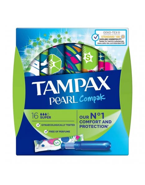 Tampax Compak Pearl Super Ταμπόν 16τμχ.