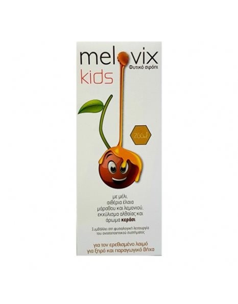MELOVIX Kids Φυτικό Σιρόπι για Παιδιά για τον Ερεθισμένο Λαιμό για Ξηρό και Παραγωγικό Βήχα,Κεράσι 200ml