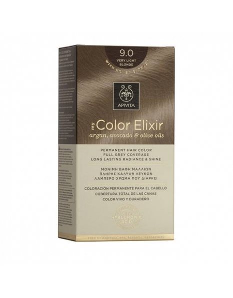 Apivita My Color Elixir No9,0 Ξανθό Πολύ Ανοιχτό Κρέμα Βαφή Σε Σωληνάριο 50ml - Ενεργοποιητής Χρώματος 75ml