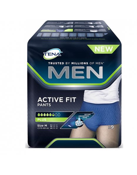 TENA Men Active Fit Pants Plus Ανδρικά Εσώρουχα Ακράτειας Μέγεθος Medium 9τμχ